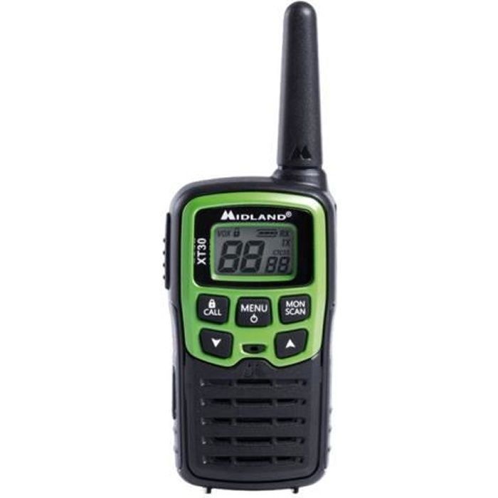 Midland XT30 walkie talkie Portable radio 2 bandes PMR 446 MHz 16 canaux (pack de 2)
