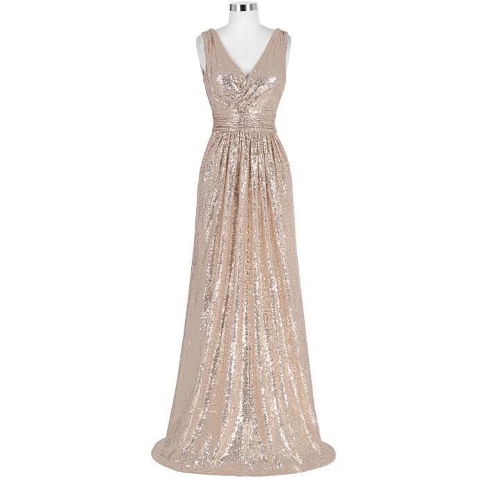 Kate Kasin Sleeveless V-Neck Shining Sequined Bridesmaids mariage ...