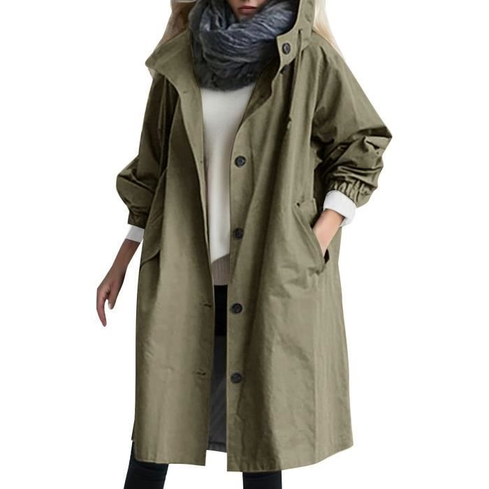 Veste Imperméable Femme Avec Capuche - Coupe-vent, Légère, Respirante, Poches, Pour Randonnée, Camping, Automne/hiver