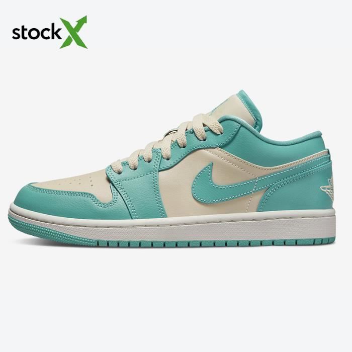 Baskets Nike Air Jordan 1 Low WMNS DC0774 131 Hommes Femmes Vert Lacets Cuir Vert Cdiscount Chaussures