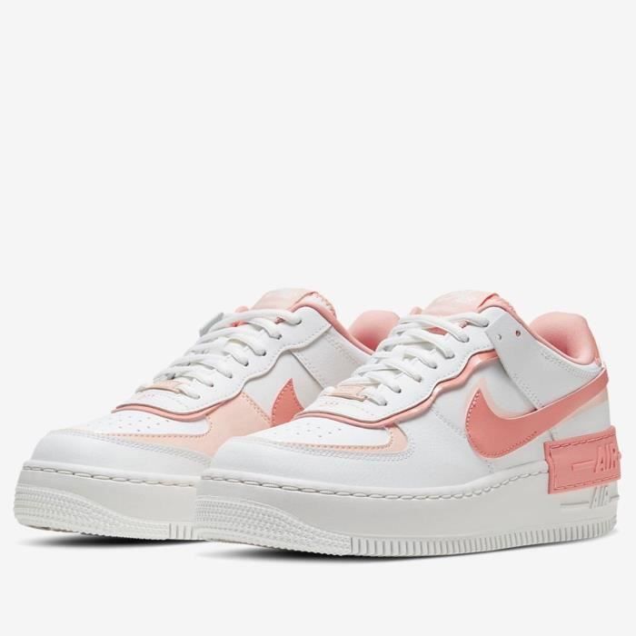 Air Force 1 Shadow AF1 Chaussures Baskets Airforce One pour Femme Blanc et  Rose