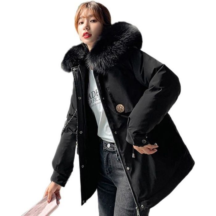 Manteau fourrure avec capuche discount femme