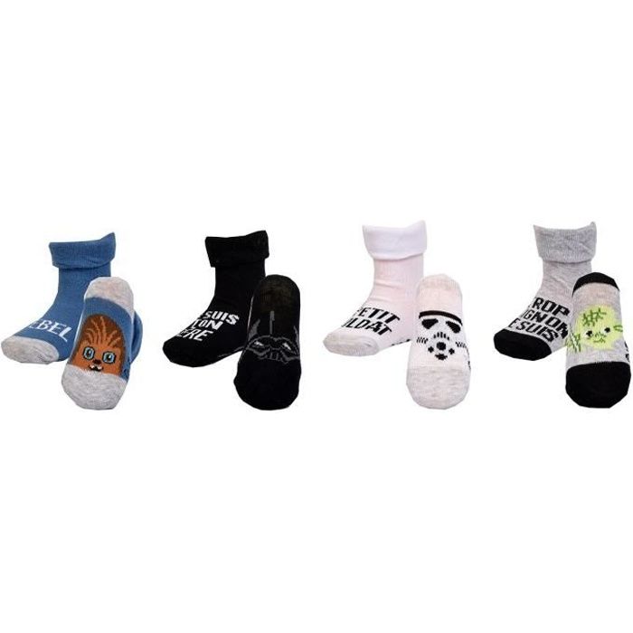 Chaussettes B b Naissance Licence Pack de 4 Paires Star Wars