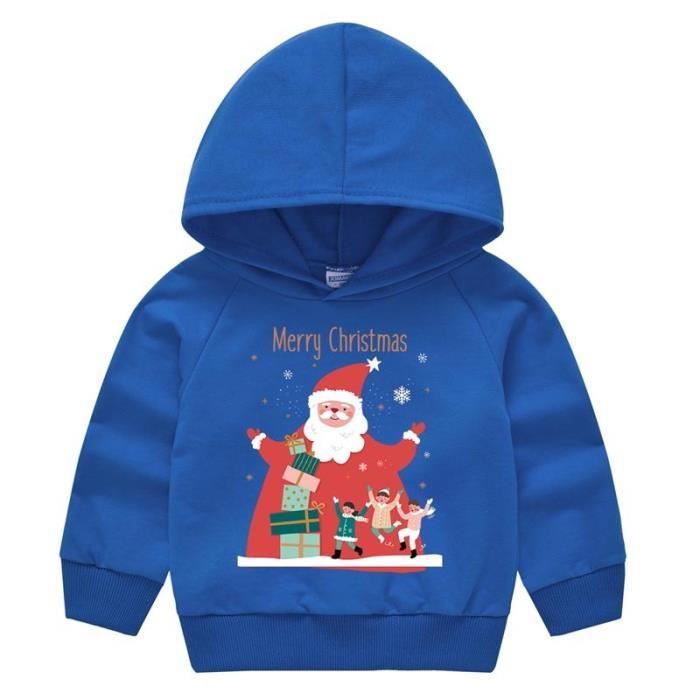 Pull De Noël Humour Homme - Sweat à Capuche Imprimé Drôle Avec Renne Et Bonhomme De Neige - 1