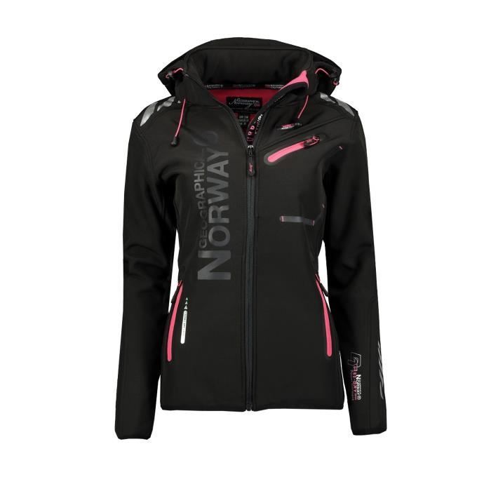 Softshell Femme - Geographical Norway - Reine - Respirant - Sports d'hiver - Noir