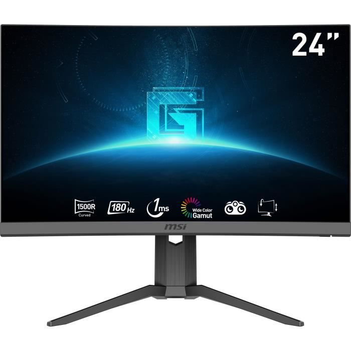 Ecran PC Gaming Incurvé – MSI – G24C6P E2 – 24 – Dalle VA – FHD – 1ms – 180 Hz – DP / HDMI