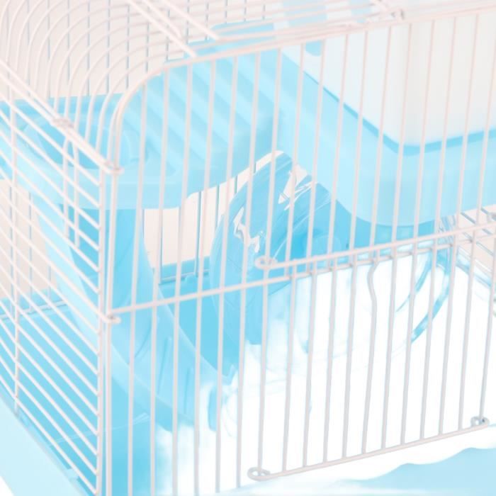 omabeta cage de hamster cage à hamster à 2 niveaux, grand espace, conception à châssis haut, cage d'habitat animalerie cage bleu