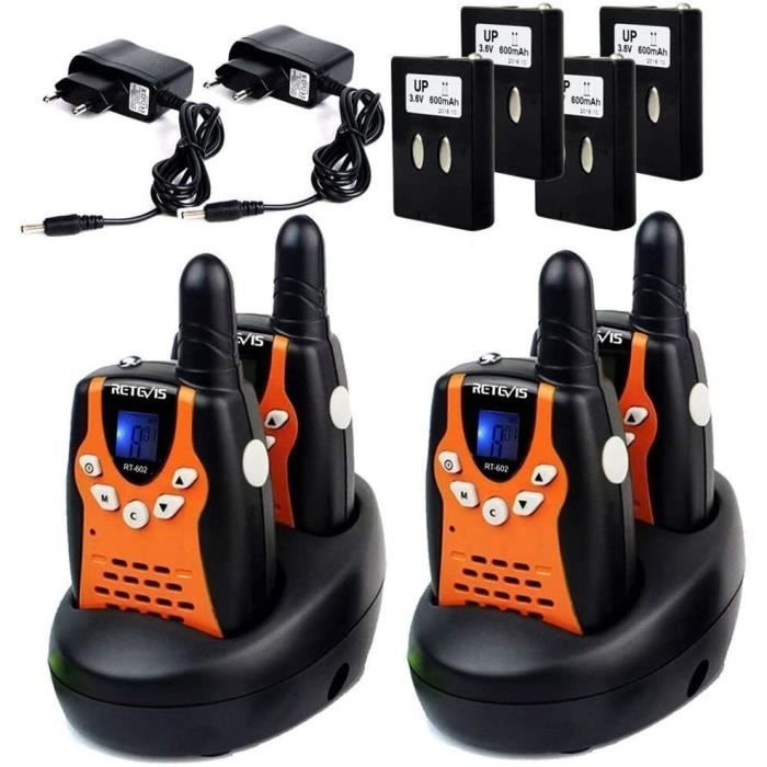 Batterie rechargeable talkies-walkies 8 canaux pour les bambins