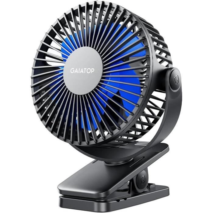 Wrohto Ventilateur portable – Ventilateur de poche | 2000 mAh Puissant 5 vitesses silencieux pour le travail, les festivals, le camping