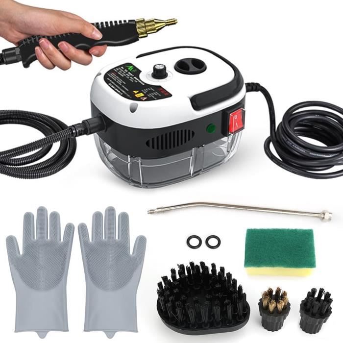 Nettoyeurs à Vapeur, Nettoyeur à Vapeur Portable 2500 W Avec 6 Vitesses Haute Pression Machine De Nettoyage A Vapeur Avec 3 Tetes De Brosse Pour Nettoyer Les Carreaux De Voiture Cuisine 89782225