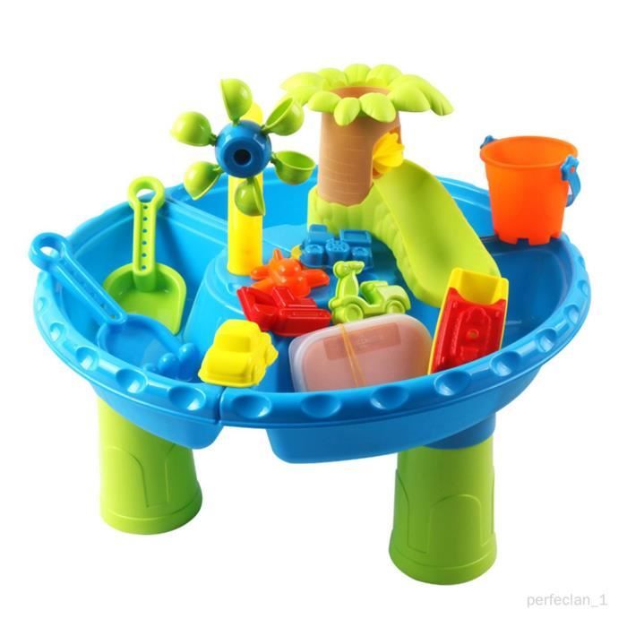 Table Jeux Sable Et Eau Pour Enfants - 4 Niveaux - Avec Roue à Eau Et Accessoires - Dès 3 Ans