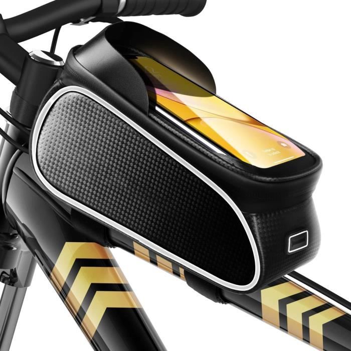 Sacoche Guidon Vélo étanche Estralia - Pour Téléphone Jusqu'à 6,7", écran Tactile TPU - Noire
