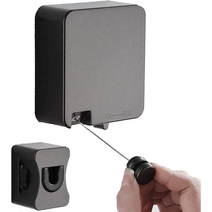 Corde à Linge Rétractable Double Ligne - 2 X 5,2 M, Acier Inoxydable, Gain De Place Pour Balcon Ou Salle De Bain