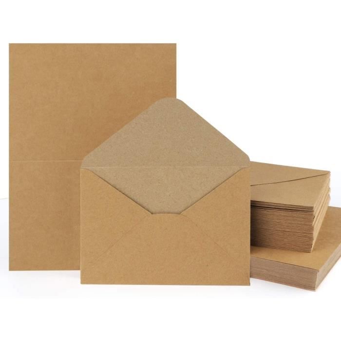 Cartes De Table Kraft - 60 Cartes Vierges 9x10 Cm, Pour Mariage, Anniversaire, Baptême