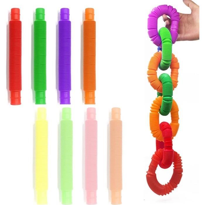 Tuyaux Pop Tubes,6 Pièces Tubes Mini Jouets Sensoriels,Jouets Sensoriels Colorés De Tuyau