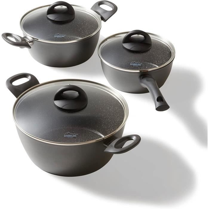 STONELINE Ceramic set de casseroles pour induction, 6 pièces, set de