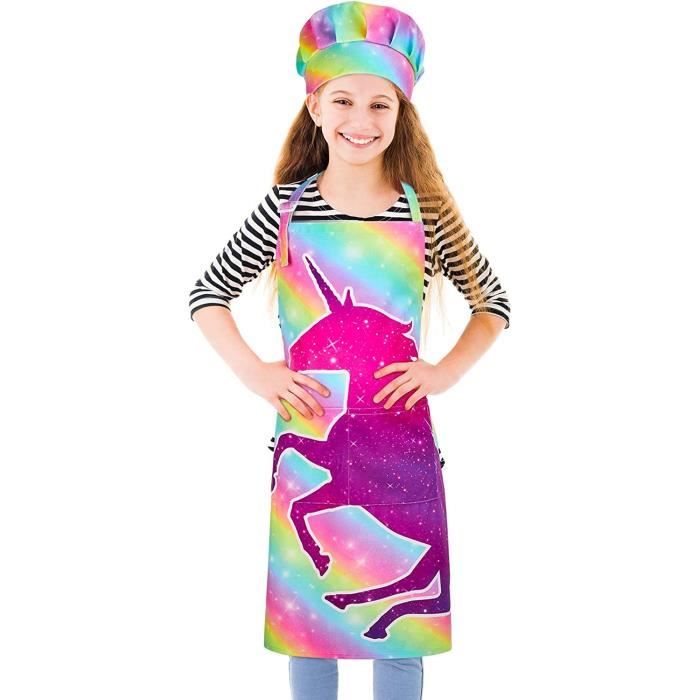 Tablier Enfant + Chapeau De Chef Fodlon - Réglable, Lavable, Idéal Cuisine Et Peinture