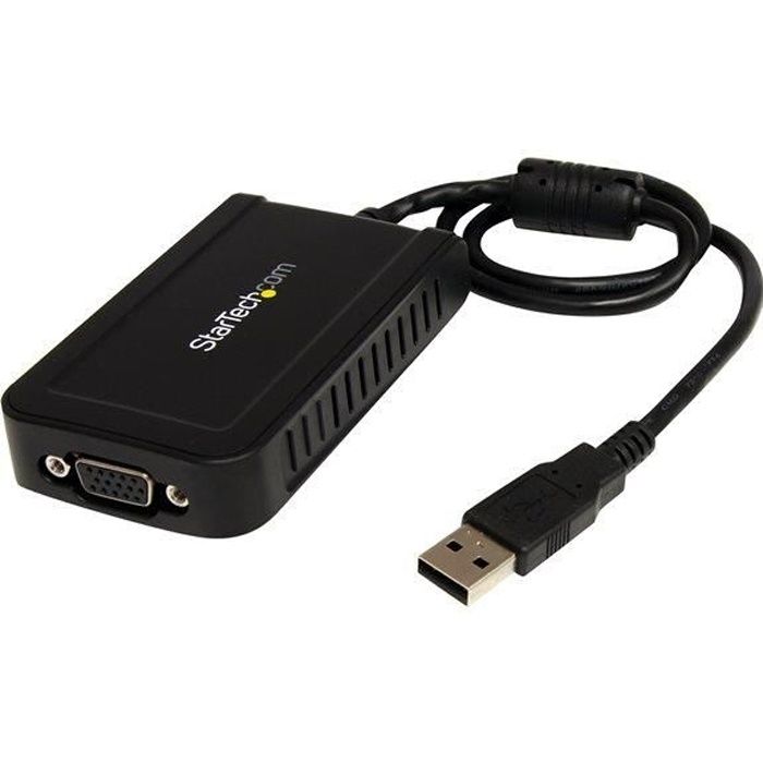 STARTECH Adaptateur vidéo USB 2.0 vers VGA - Carte graphique externe - Convertisseur USB vers HD15 - M/F - 1920x1200