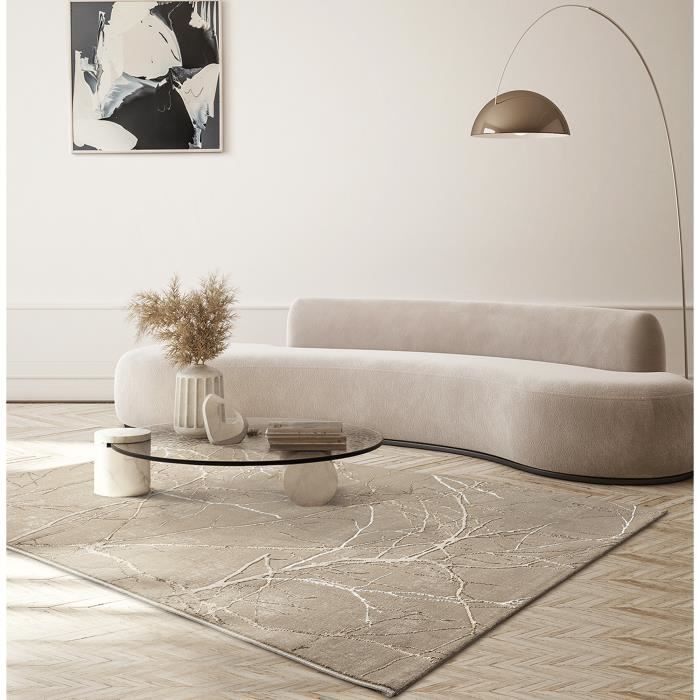 Tapis Moderne - THE CARPET - Mila - Beige Gold - 120 x 170 cm - Blitz Effekt