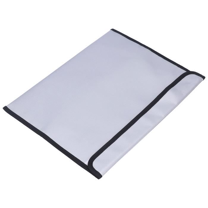 TMISHION Sac ignifuge 38x28cm Sac de s curit ignifuge Pochette tanche pour documents d argent avec fermeture glissi re Bord
