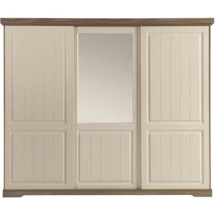 armoire 3 portes coulissantes - tiva - l 260 x l 62 x h 220