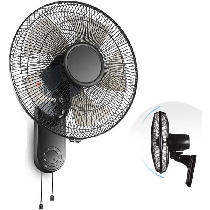 Ventilateur Mural Lucci Air Breeze 46 Cm - Pivotant, Télécommande, 3 Vitesses, Minuterie 1-7h, Acier Chromé