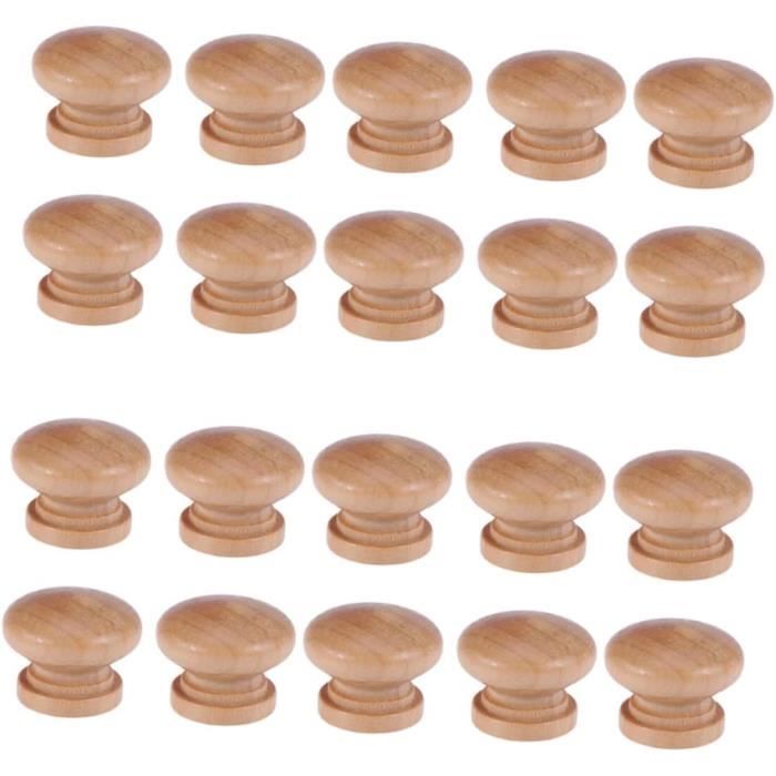 INOOMP 24 Mini-Poignées De Tiroir En Bois – Accessoires De Décoration Pour Maison De Poupée Échelle 1:12 – Meubles Miniatures