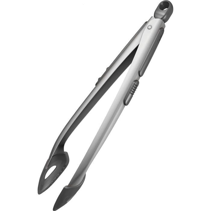 Lot De 2 Pinces De Cuisine Antidérapantes - Acier Inoxydable Et Silicone - 22,9 Cm Et 30,5 Cm - Noir