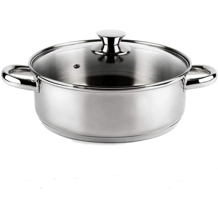 Casserole - VIER - CI30 - 30 cm - Acier Inoxydable 18/10 - Induction