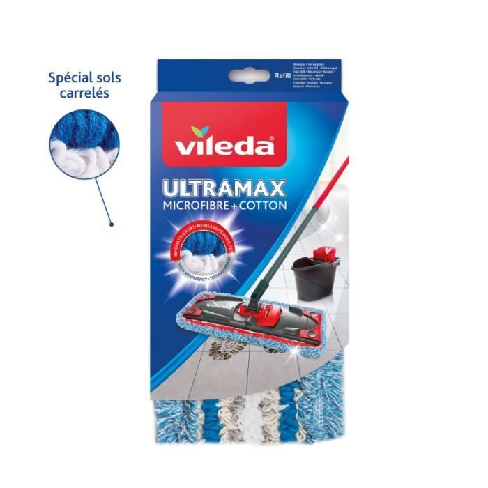 Recharge pour balai à franges Vileda, pour le nettoyage du carrelage et du PVC, Ultramax Tiles Care