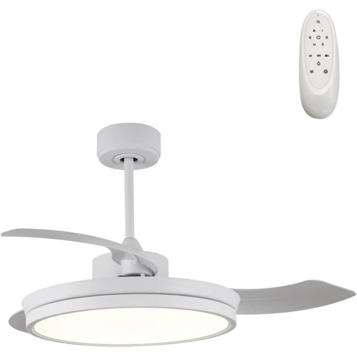 Ventilateur de plafond LED avec pales pliables Brando 48 W - Wonderlamp