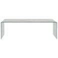 Rétro4111Excellent qualité-Table basse décor scandinave - Table de salon Table de thé Table gigogne Marron Marbre 98 x 45 x 31 cm Ve-1