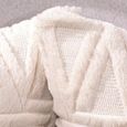 2 pcs doux peluche laine courte velours décoratif housses de coussin style pour canapé chambre beige 60 x 60 cm-1