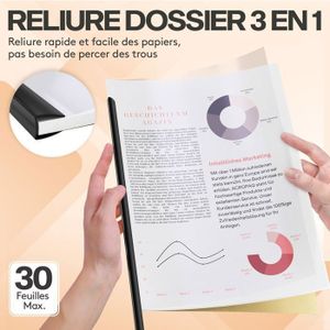 Baguette reliure anneaux plastique PAVO 19 mm couleur - Boîte de 100 sur