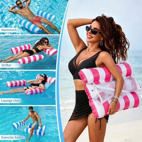 Flotteurs de piscine gonflables adultes WERNNSAI hamac eau chaise longue 4en1