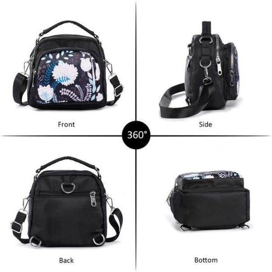 Sac Bandoulière Fleuri LaRechor - Mini Sac En Nylon Pour Femme - Idéal Quotidien, Voyage Ou Soirée - Multifonction Et Ultra Léger