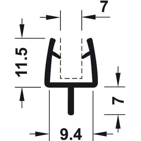 Joint de porte Gedotec - 15 mm - En silicone - Noir - Pour châssis
