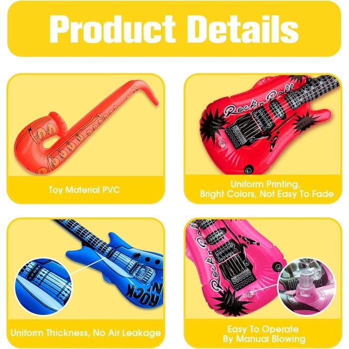 Microphone gonflable 4 PCS - Carnaval - Article de fête - Instrument de musique
