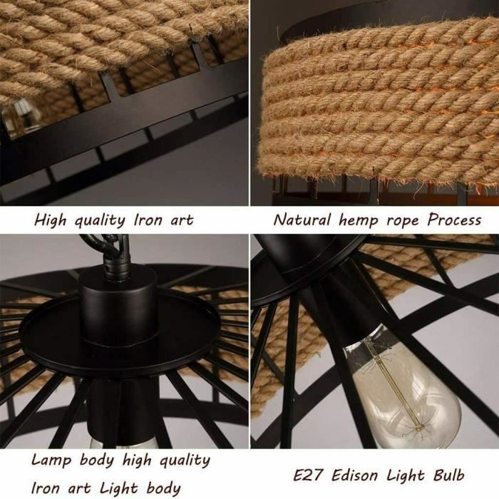 Lustres En Noir Ganeed, Lustre Suspendu En Fer Rétro, Lampe Suspendue Rustique à 6 Lumières, Luminaire Suspendu Au Plafond De Ferme Industrielle, éclairage D'îlot De Cuisine à Hauteur Réglable