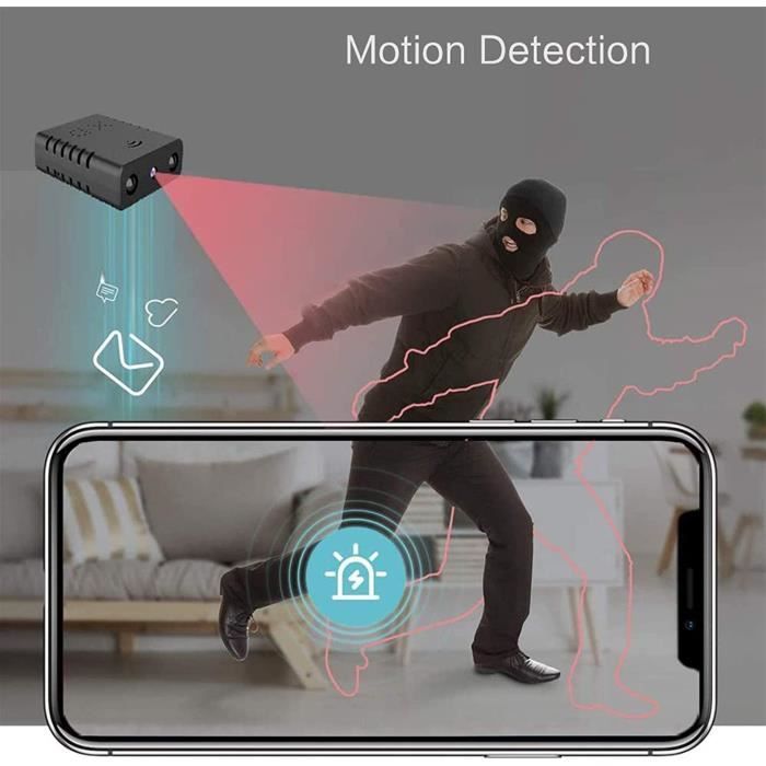 Mini Caméra Espion WiFi 1080P – Caméra Cachée Vision Nocturne, Surveillance Intérieur/Extérieur, Bébé/Animaux, Télécommande Via App, Sans Fil