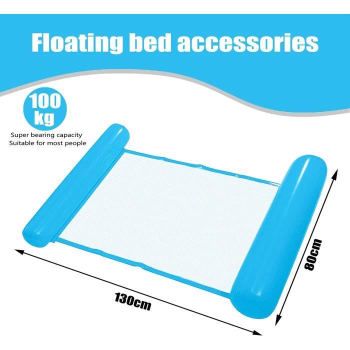 Paquet de 2 Hamac Flottant, 4 en 1 Flottant de Inclinable Flotteur Hamac d'eau Bouée Piscine Chaise Longue Matelas Gonflable pour Adultes Plage Partie Vacances avec Gobelet Gonflable+Gonfleur (New
