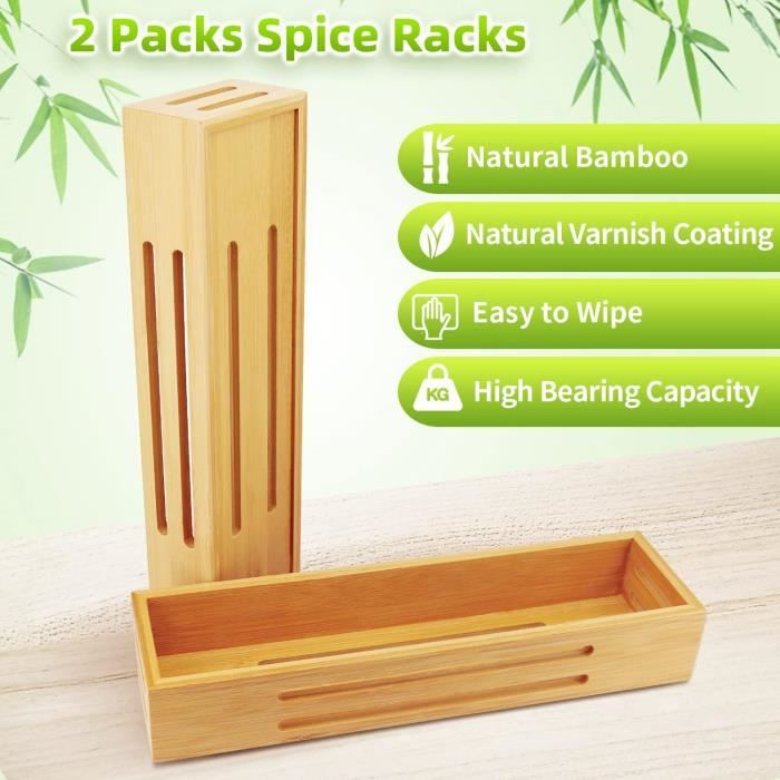 Relaxdays Organiseur en bambou 3 casiers compartiments bureau cuisine épices  étagère boîte HxlxP: 41 x 18 x 17cm, nature