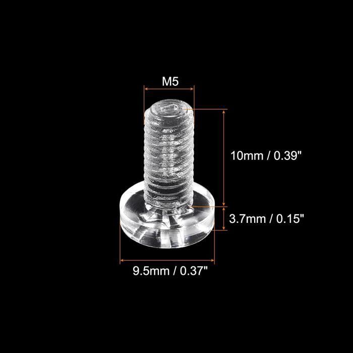 100 Vis Plastique Transparente M2x10 Mm – Uxcell – Pour Appareils électroniques