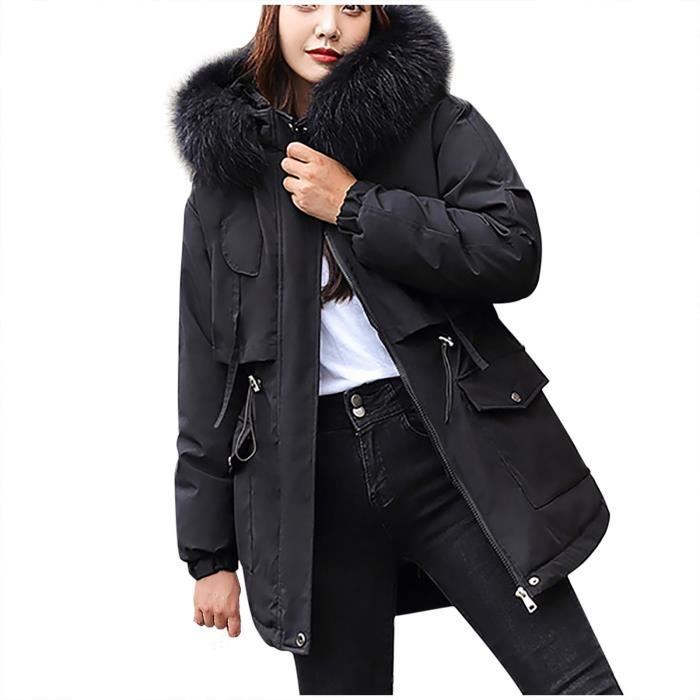 Manteau noir online chaud femme