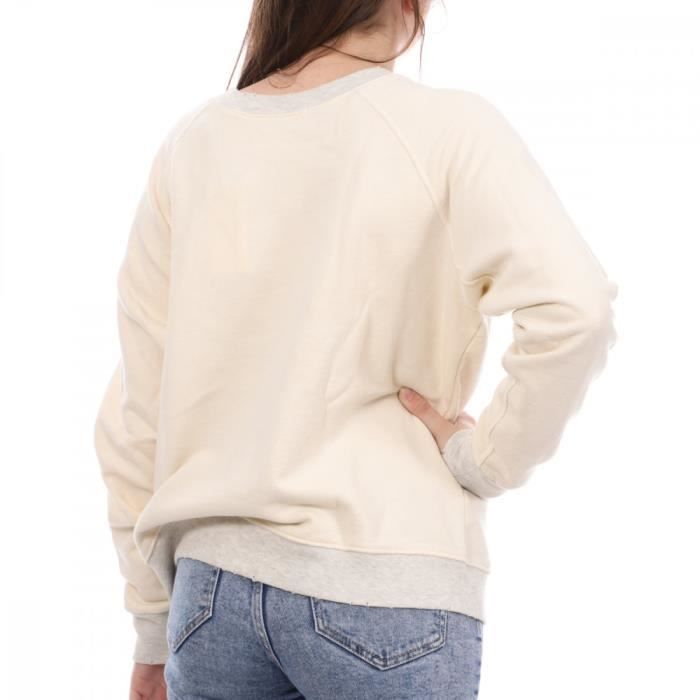 Sweat Femme SCOTCH SODA Indigo Sky Manches longues Col rond Effet dechire Blanc casse Cdiscount Pret a Porter