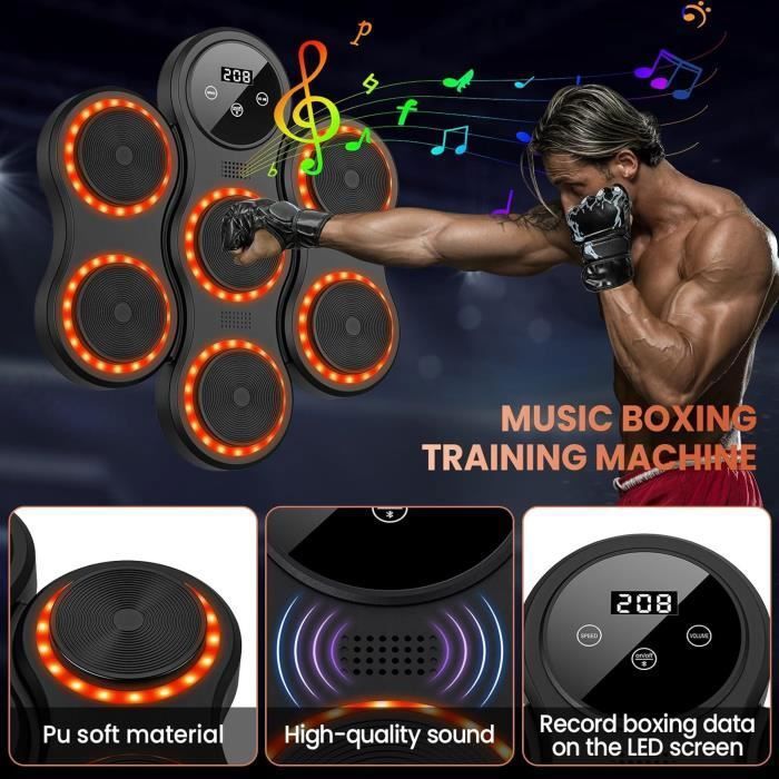 Lifellery Smart Music Boxing Machine – Appareil De Boxe électronique Mural Bluetooth, Capteurs, Jeux Interactifs, Pour Enfants Et Adultes