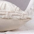 2 pcs doux peluche laine courte velours décoratif housses de coussin style pour canapé chambre beige 60 x 60 cm-2