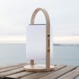 Lampe enceinte bluetooth sans fil - LUMISKY - WOODY PLAY - H37 cm - Poignée bois - LED blanc et multicolore dimmable-2