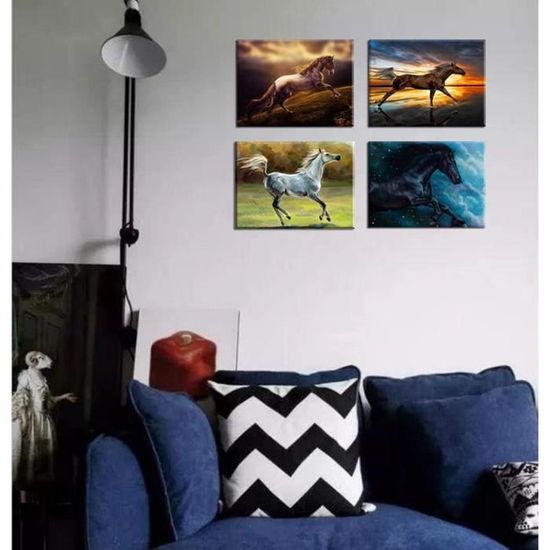 Toile Imprimée Collection D'Art 30x40 Cm - Motif Cheval, Canevas Penelope, Neuf