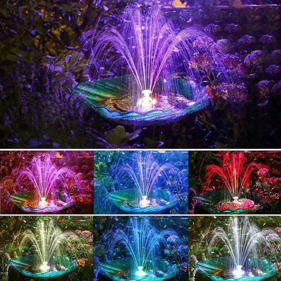 Fontaine solaire flottante extérieure 1,4 W, pompe solaire pour bassin